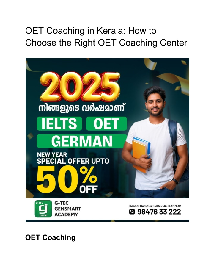 oet coaching in kerala how to choose the right