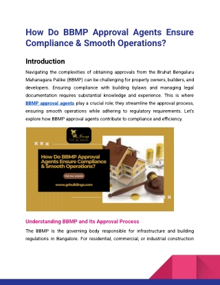 How Do BBMP Approval Agents Ensure Compliance & Smooth Operations_Gr Group