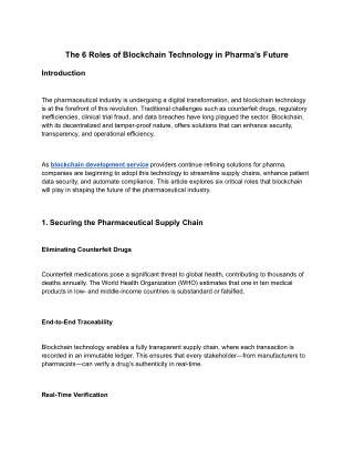 the 6 roles of blockchain technology in pharma