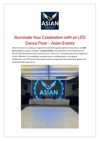 Illuminate Your Celebration with an LED Dance Floor – Asian Events