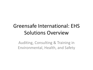 greensafe international ehs solutions overview