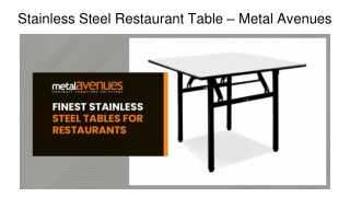 Stainless Steel Restaurant Table – Metal Avenues
