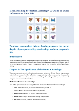 Moon Reading Prediction Astrology: A Guide to Lunar Influence on Your Life