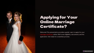 Applying for Your Online Marriage Certificate