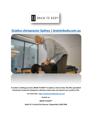 Sciatica chiropractor Sydney | braintobody.com.au