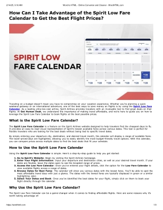 How can I take advantage of the Spirit low fare calendar to get the best flight