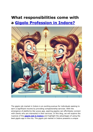 What responsibilities come with a Gigolo Profession in Indore.docx
