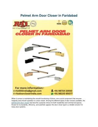 Pelmet Arm Door Closer