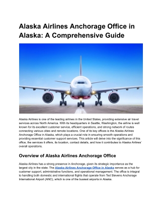 Alaska Airlines Anchorage Office in Alaska