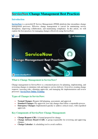 servicenow change management best practices
