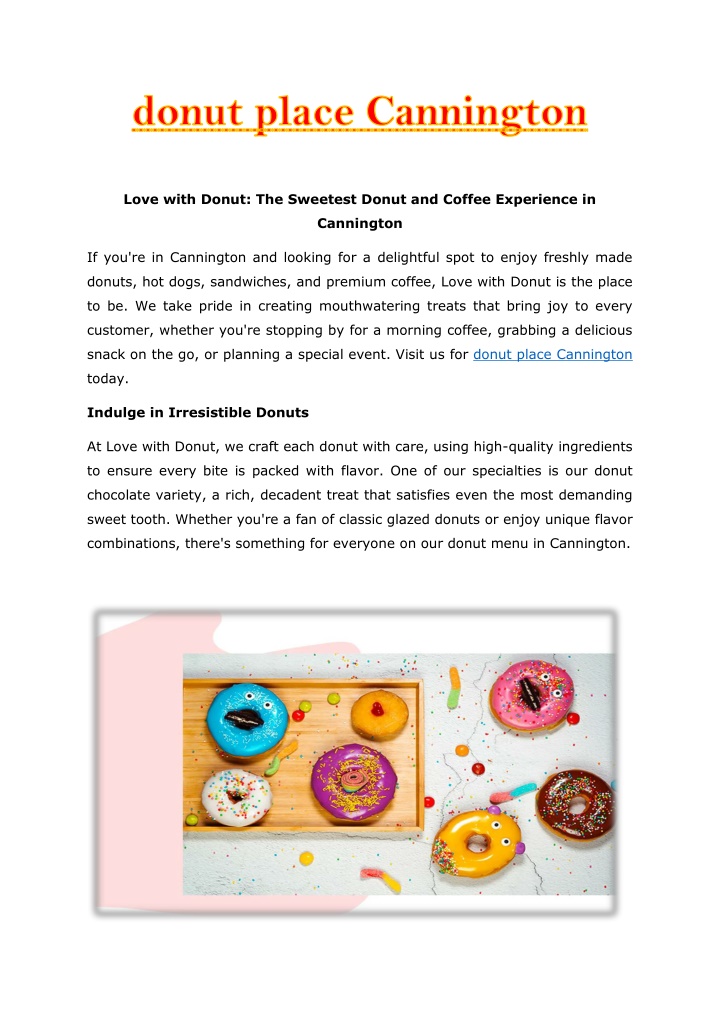 love with donut the sweetest donut and coffee