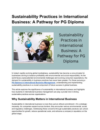 Sustainability Practices in International Business_ A Pathway for PG Diploma