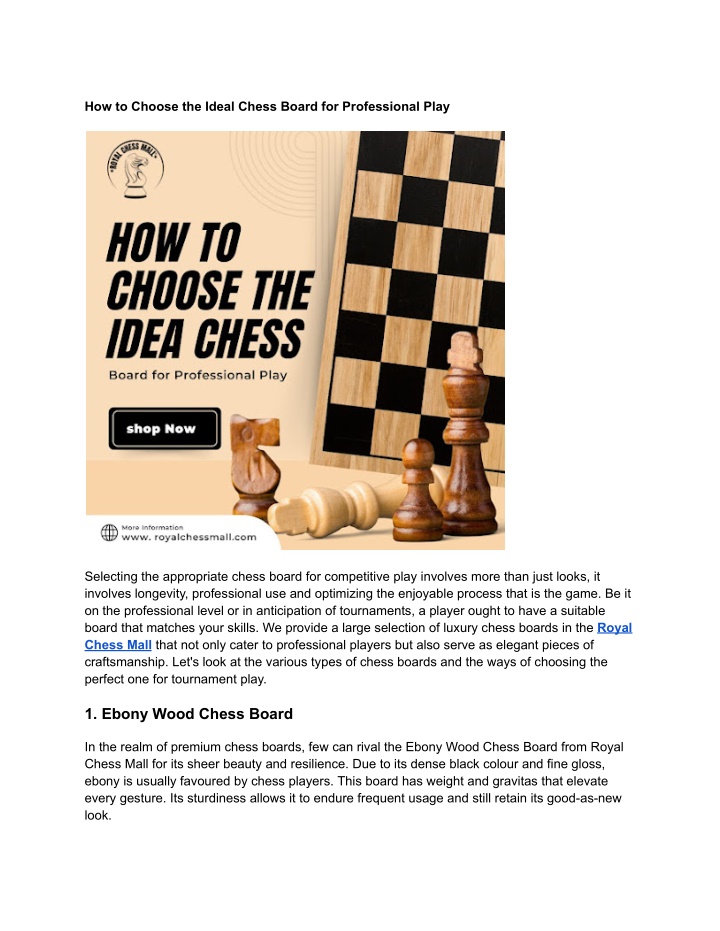 how to choose the ideal chess board