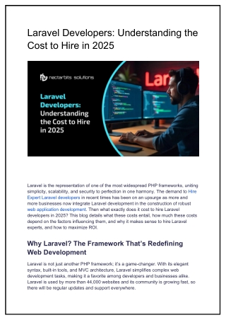 Laravel Developers Understanding the Cost to Hire in 2025