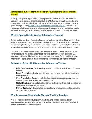 sphinx mobile number information tracker