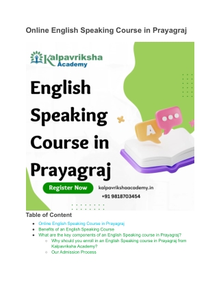 Top English Speaking Course in Prayagraj- Kalpavriksha Academy