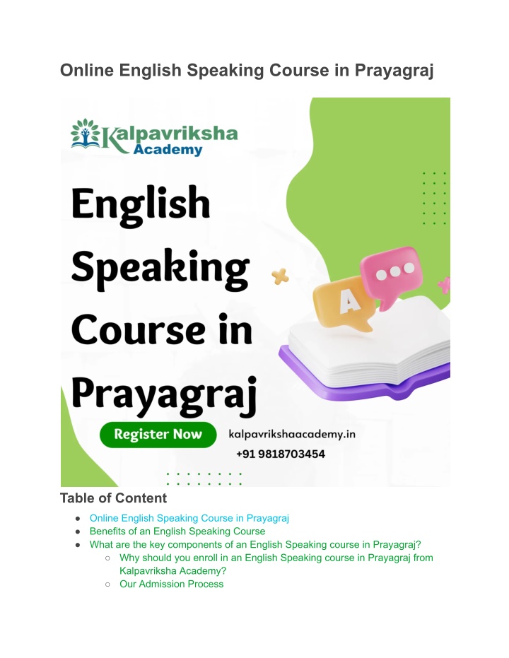 online english speaking course in prayagraj