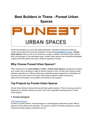 best builders in thane puneet urban spaces