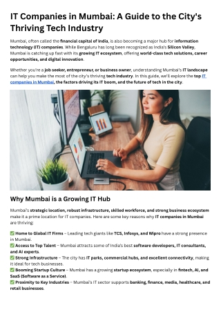 it companies in mumbai a guide to the city