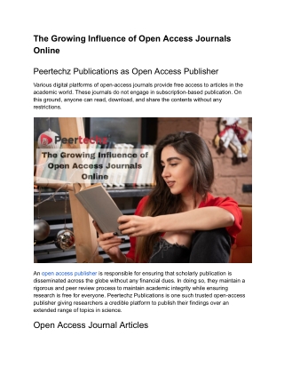 the growing influence of open access journals