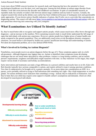autism research study institute