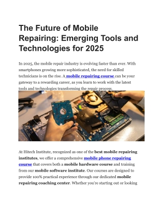 the future of mobile repairing emerging tools