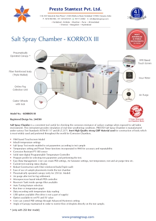 Salt Spray Chamber - KORROX III