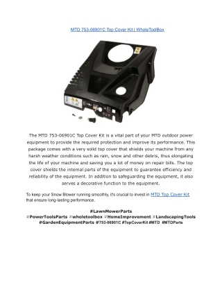 MTD 753-06901C Top Cover Kit _ WholeToolBox