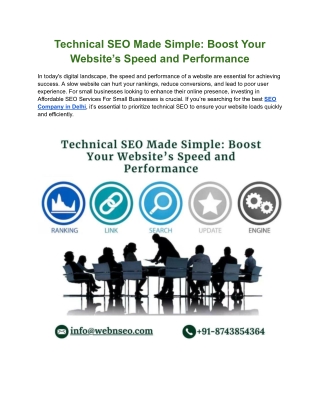 Technical SEO Made Simple: Boost Your Website’s Speed and Performance