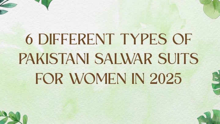 6 different types of pakistani salwar suits