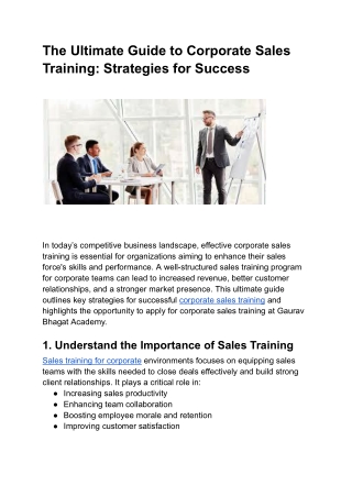 The Ultimate Guide to Corporate Sales Training_ Strategies for Success