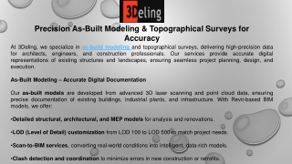 Precision As-Built Modeling & Topographical Surveys for Accuracy