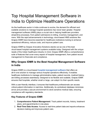 top hospital management software in india