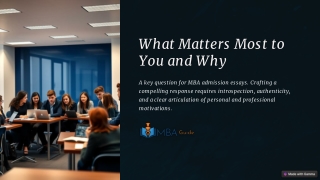 what matters most to you and why