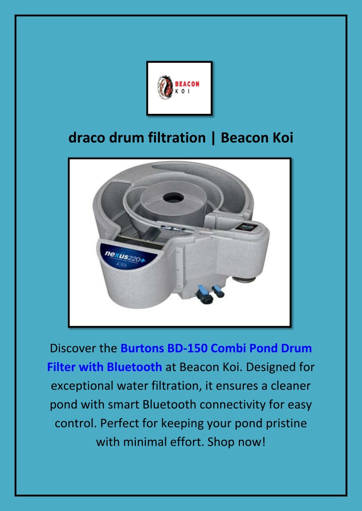 draco drum filtration beacon koi