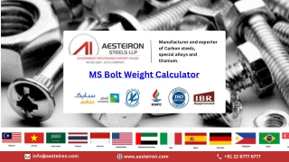 MS Bolt weight calculator