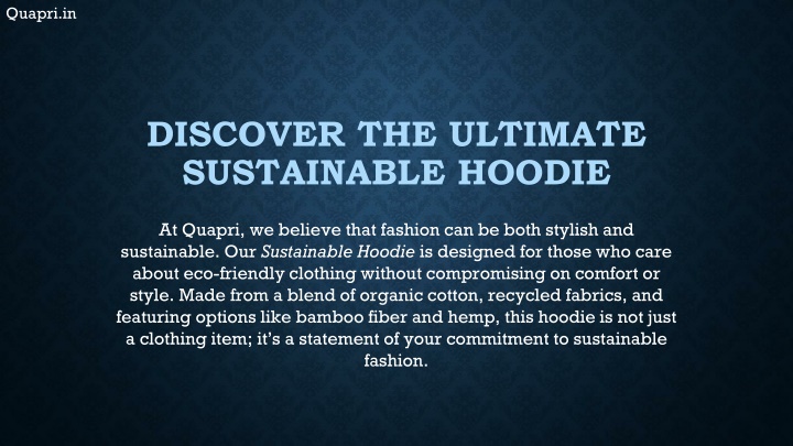 discover the ultimate sustainable hoodie