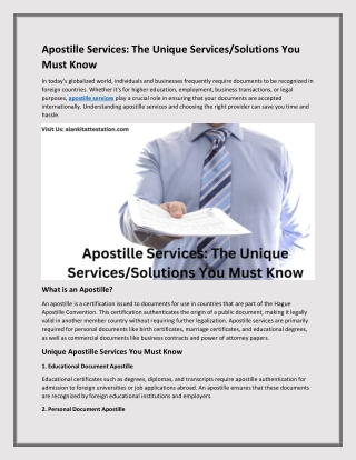 Apostille Services The Unique Services Solutions You Must Know