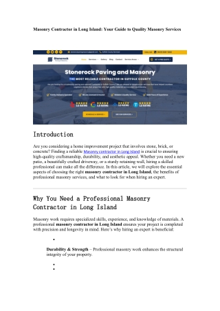 masonry contractor in long island your guide