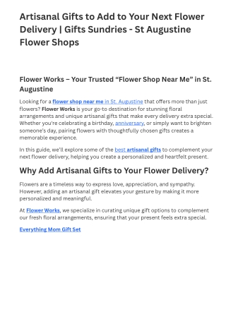 Artisanal Gifts to Add to Your Next Flower Delivery  Gifts Sundries - St Augustine Flower Shops