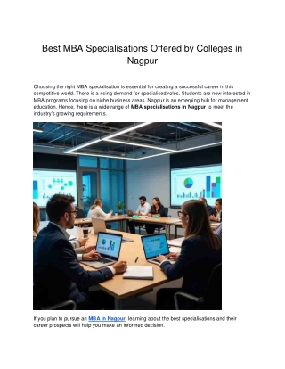 SIBM Nagpur- Best MBA Specialisations Offered by Colleges in Nagpur