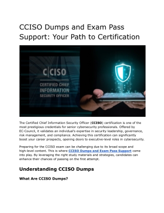 cciso dumps and exam pass support your path