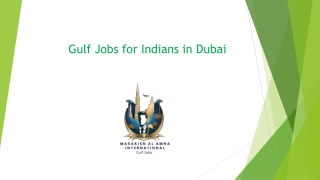 Gulf Jobs for Indians in Dubai