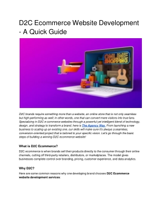 D2C Ecommerce Website Development - A Quick Guide