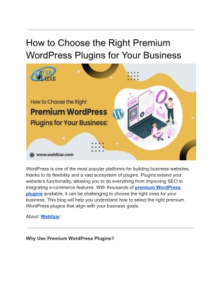 how to choose the right premium wordpress plugins