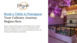 Book a Table in Putrajaya