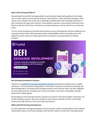 what is defi exchange platform