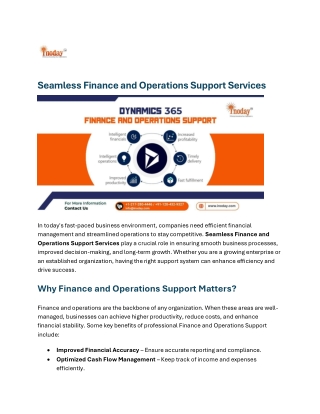 Seamless Finance and Operations Support Services