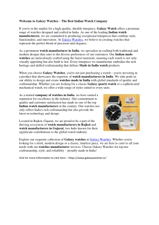 Watches made in India