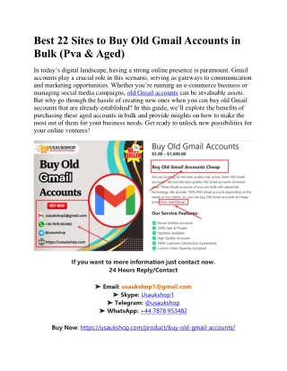 best 22 sites to buy old gmail accounts in bulk